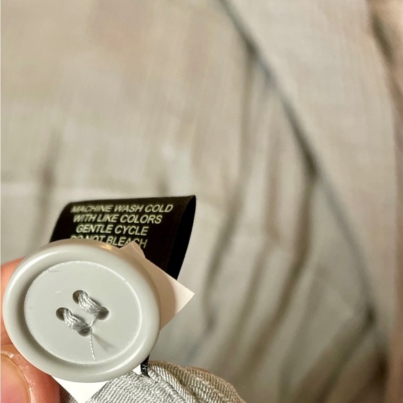 Max Studio London Light Grey Crinkled Belted Double Breasted Duster Dress Size M - Picture 12 of 12